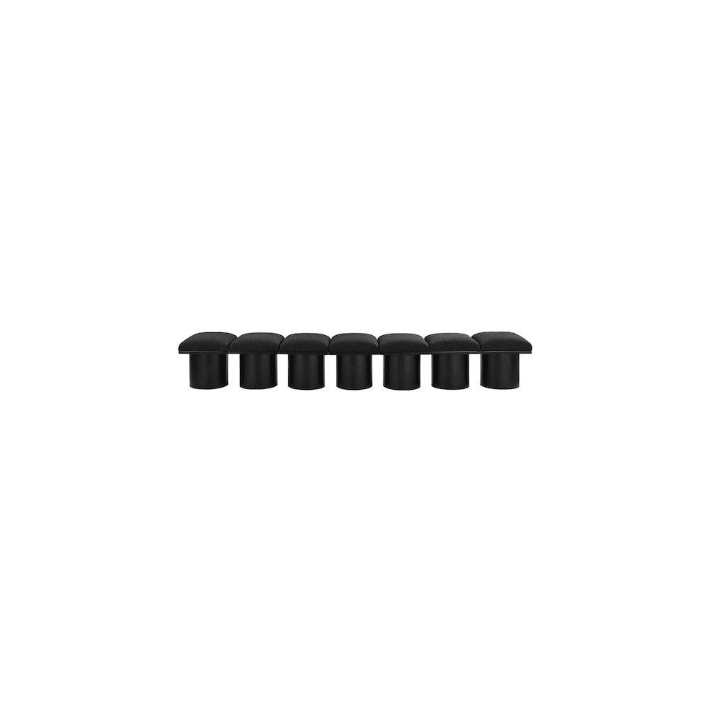 Pavilion Black Boucle Fabric Bench. Picture 2