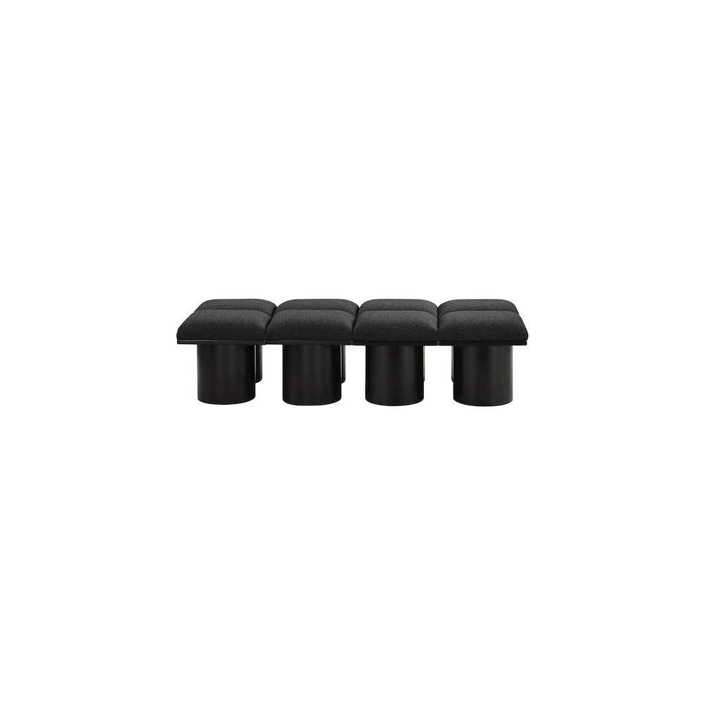 Pavilion Black Boucle Fabric Bench. Picture 2