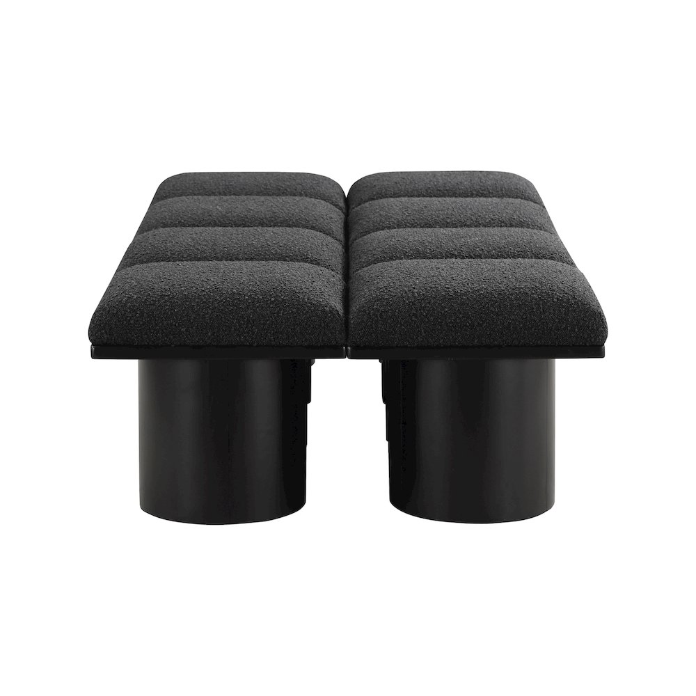 Pavilion Black Boucle Fabric Bench. Picture 3