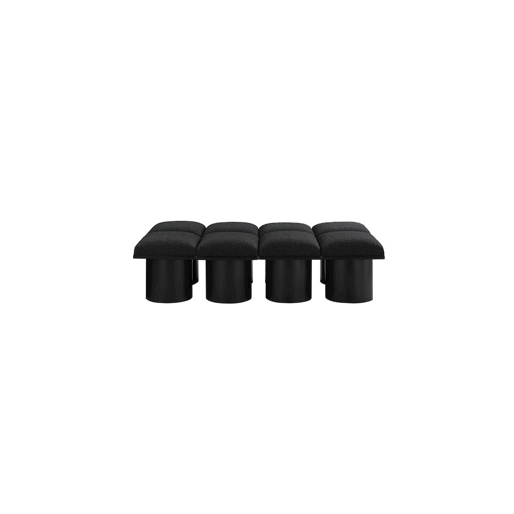 Pavilion Black Boucle Fabric Bench. Picture 2
