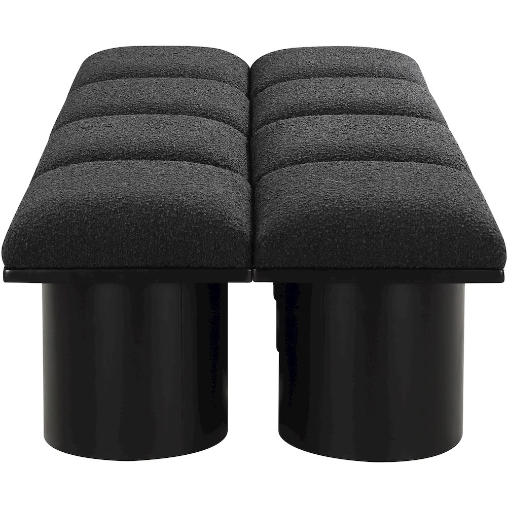 Pavilion Black Boucle Fabric Bench. Picture 3