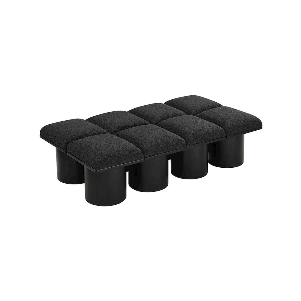 Pavilion Black Boucle Fabric Bench. Picture 4