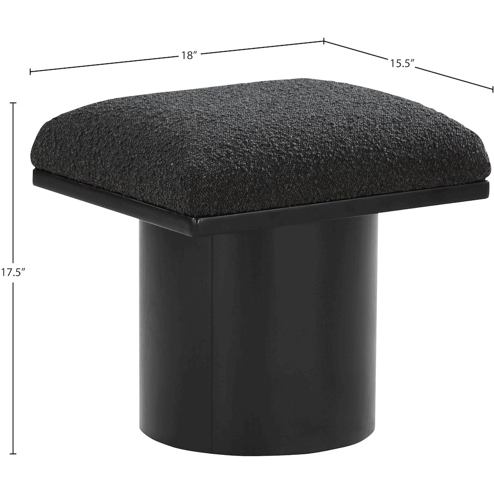 Pavilion Black Boucle Fabric Bench/Stool. Picture 6