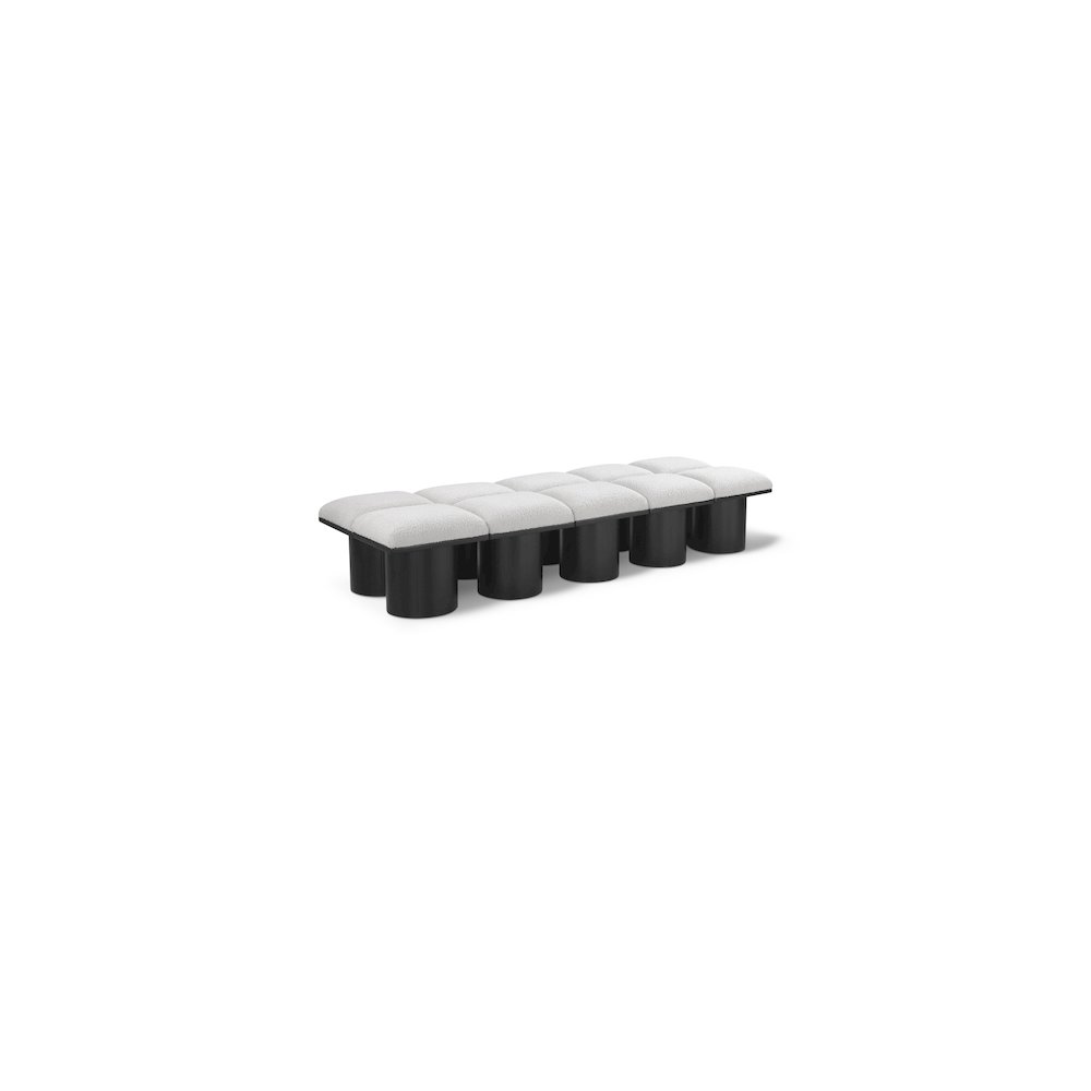 Pavilion Cream Boucle Fabric Bench. Picture 1