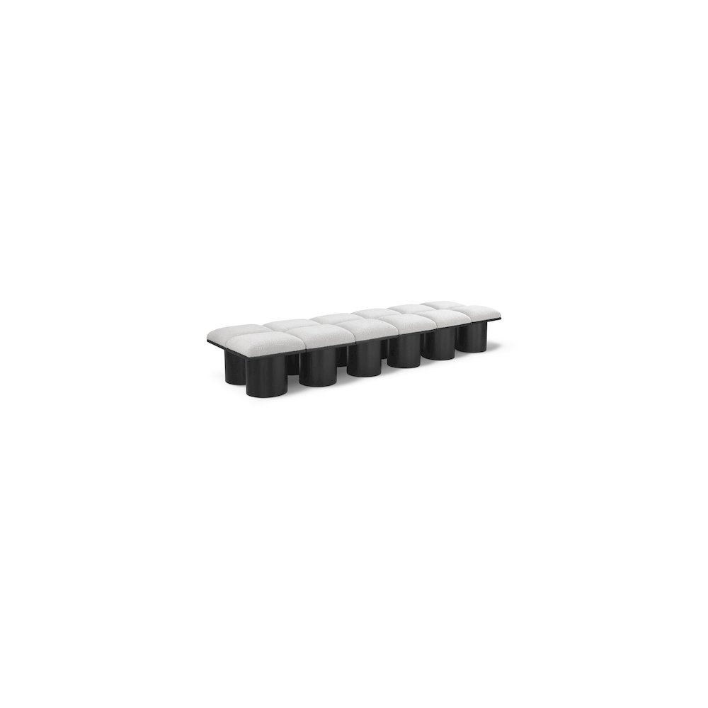 Pavilion Cream Boucle Fabric Bench. Picture 1
