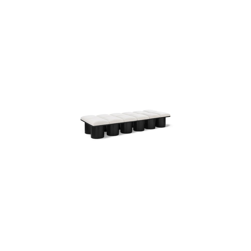 Pavilion Cream Boucle Fabric Bench. Picture 1