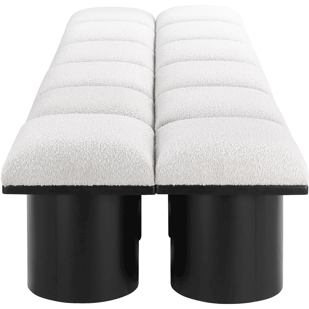 Pavilion Cream Boucle Fabric Bench. Picture 3