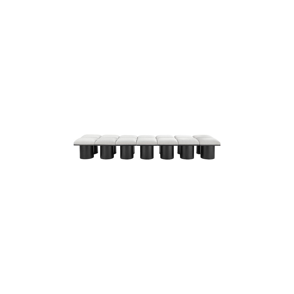 Pavilion Cream Boucle Fabric Bench. Picture 2