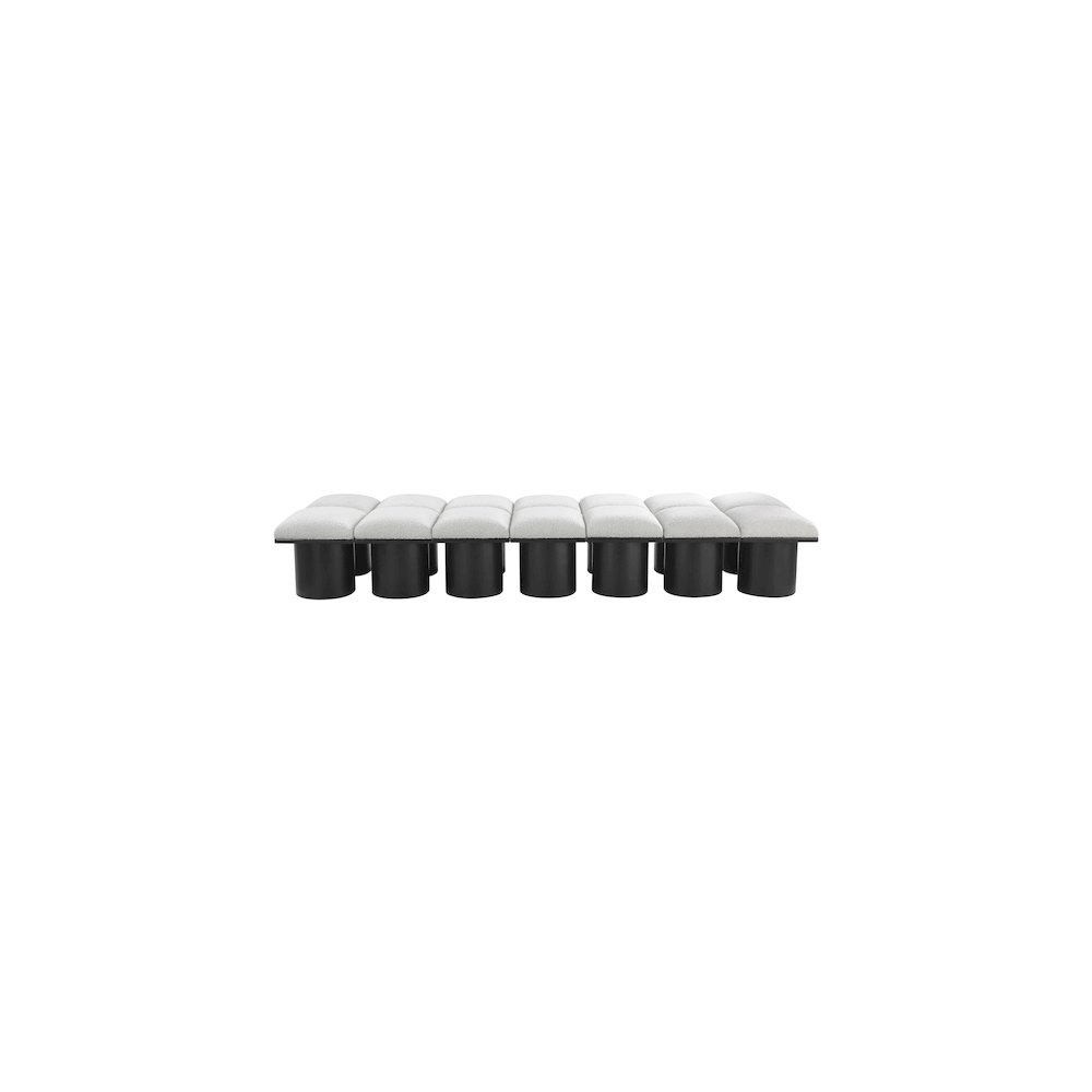 Pavilion Cream Boucle Fabric Bench. Picture 2