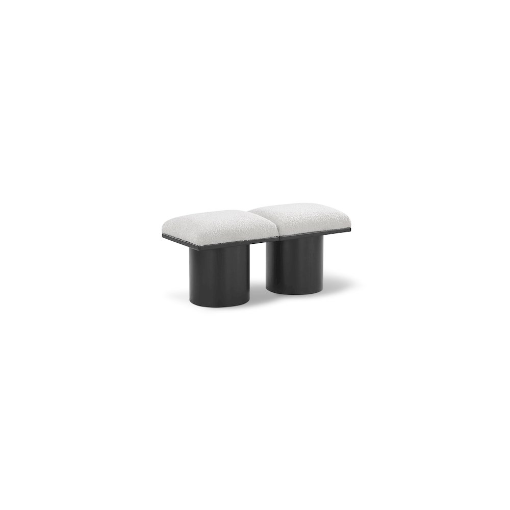 Pavilion Cream Boucle Fabric Bench. Picture 1