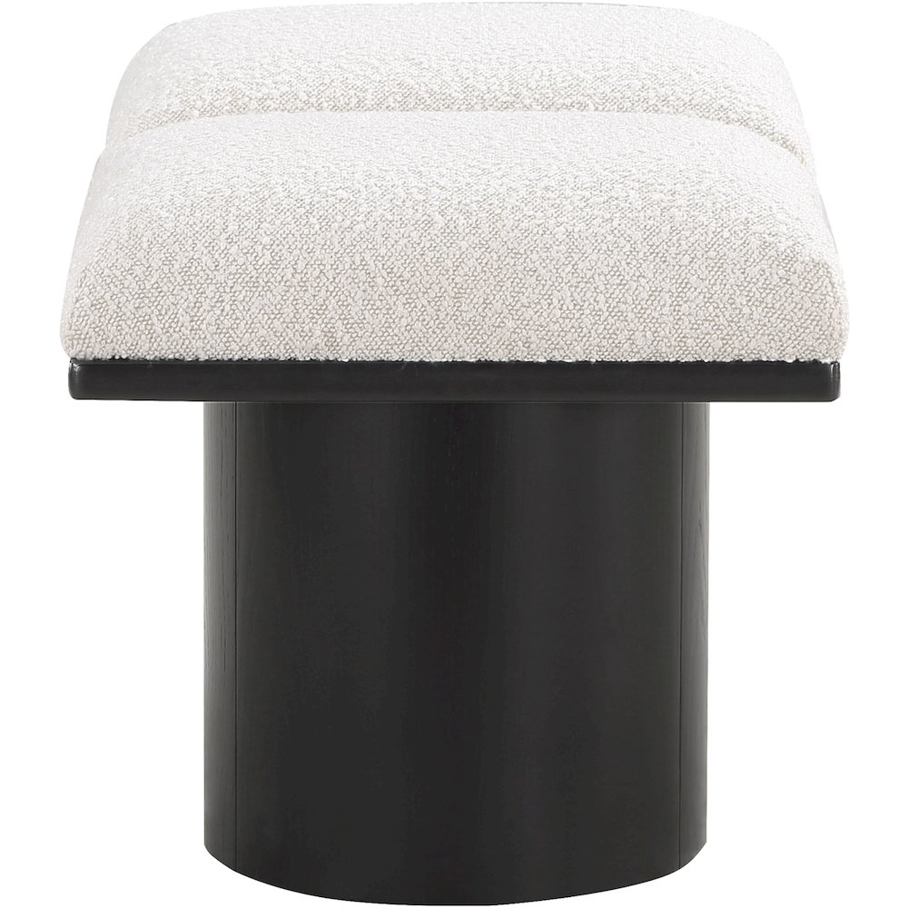 Pavilion Cream Boucle Fabric Bench. Picture 3
