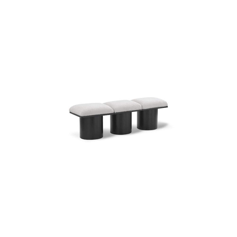 Pavilion Cream Boucle Fabric Bench. Picture 1