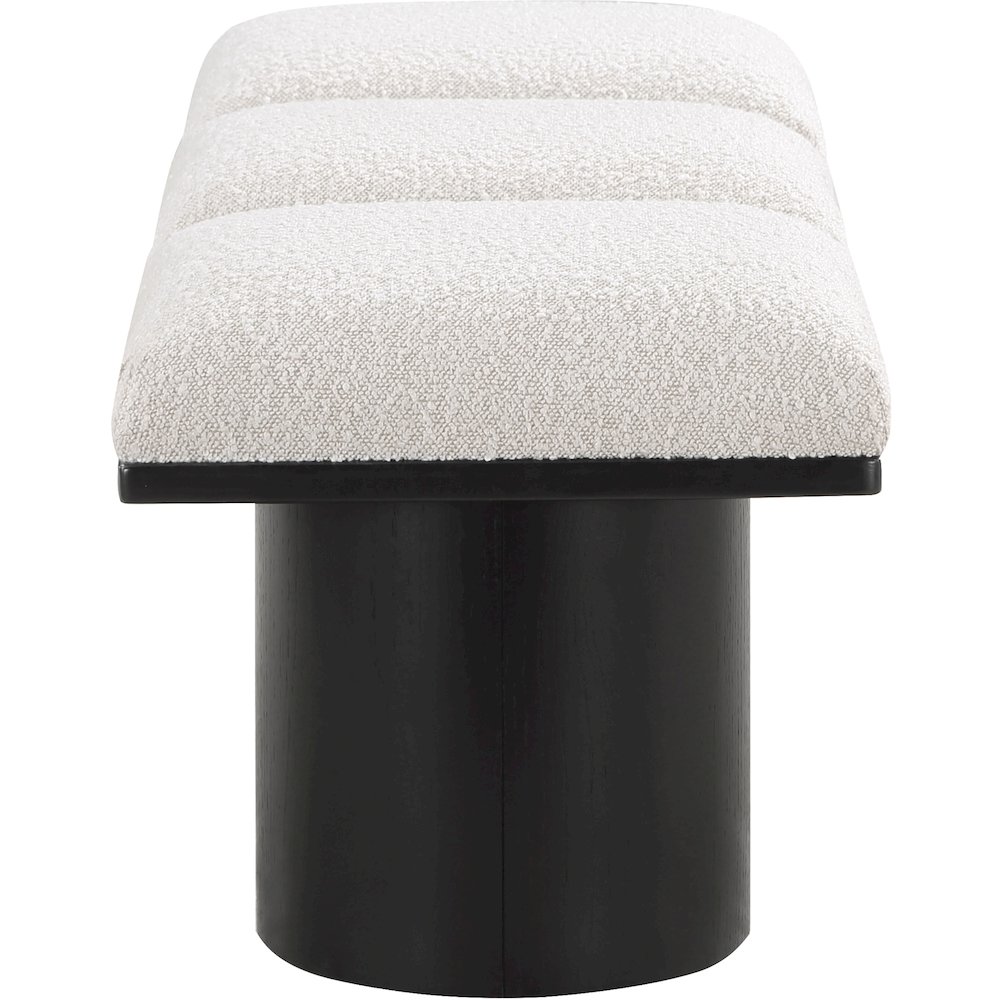 Pavilion Cream Boucle Fabric Bench. Picture 3
