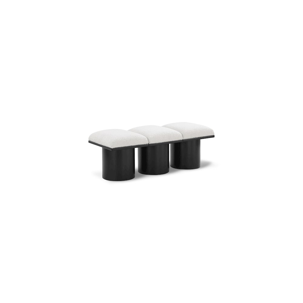 Pavilion Cream Boucle Fabric Bench. Picture 1