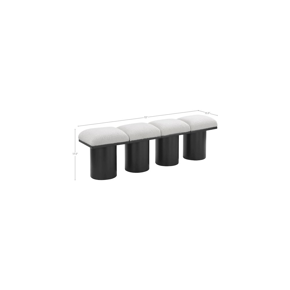Pavilion Cream Boucle Fabric Bench. Picture 6
