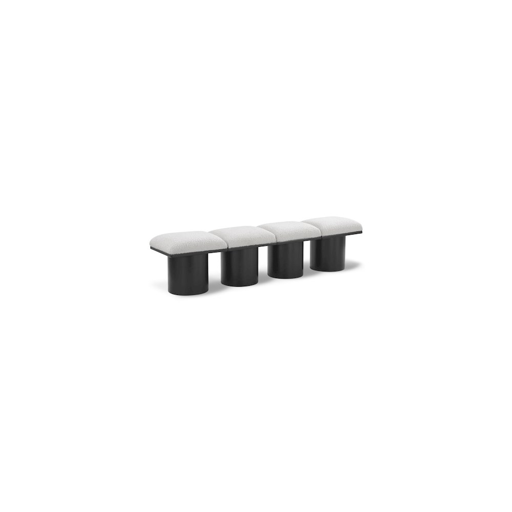 Pavilion Cream Boucle Fabric Bench. Picture 1