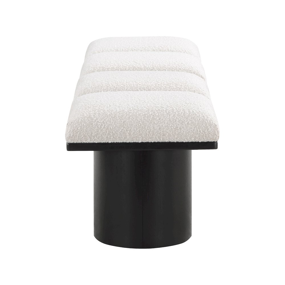 Pavilion Cream Boucle Fabric Bench. Picture 3