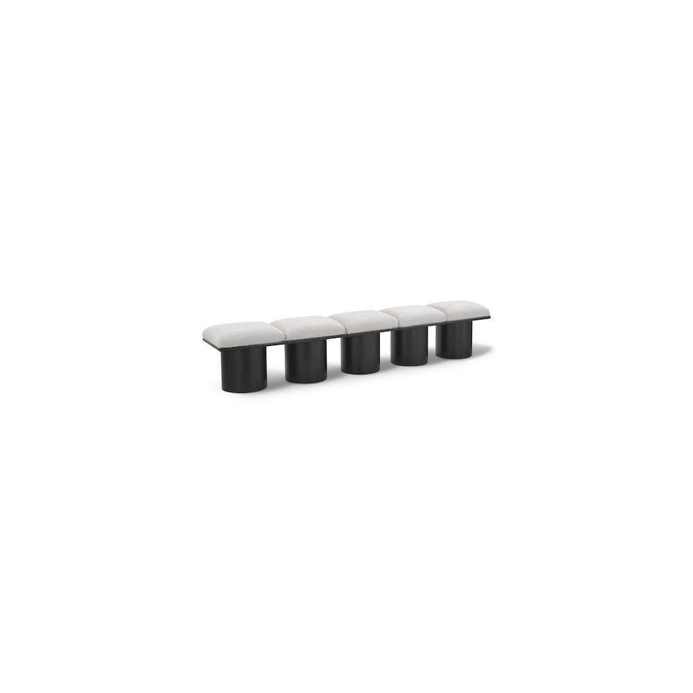 Pavilion Cream Boucle Fabric Bench. Picture 1