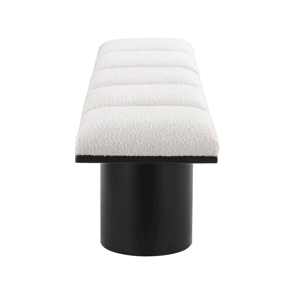 Pavilion Cream Boucle Fabric Bench. Picture 3