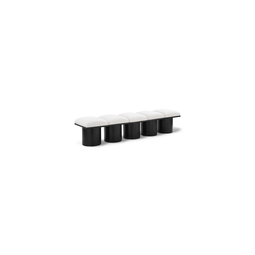 Pavilion Cream Boucle Fabric Bench. Picture 1