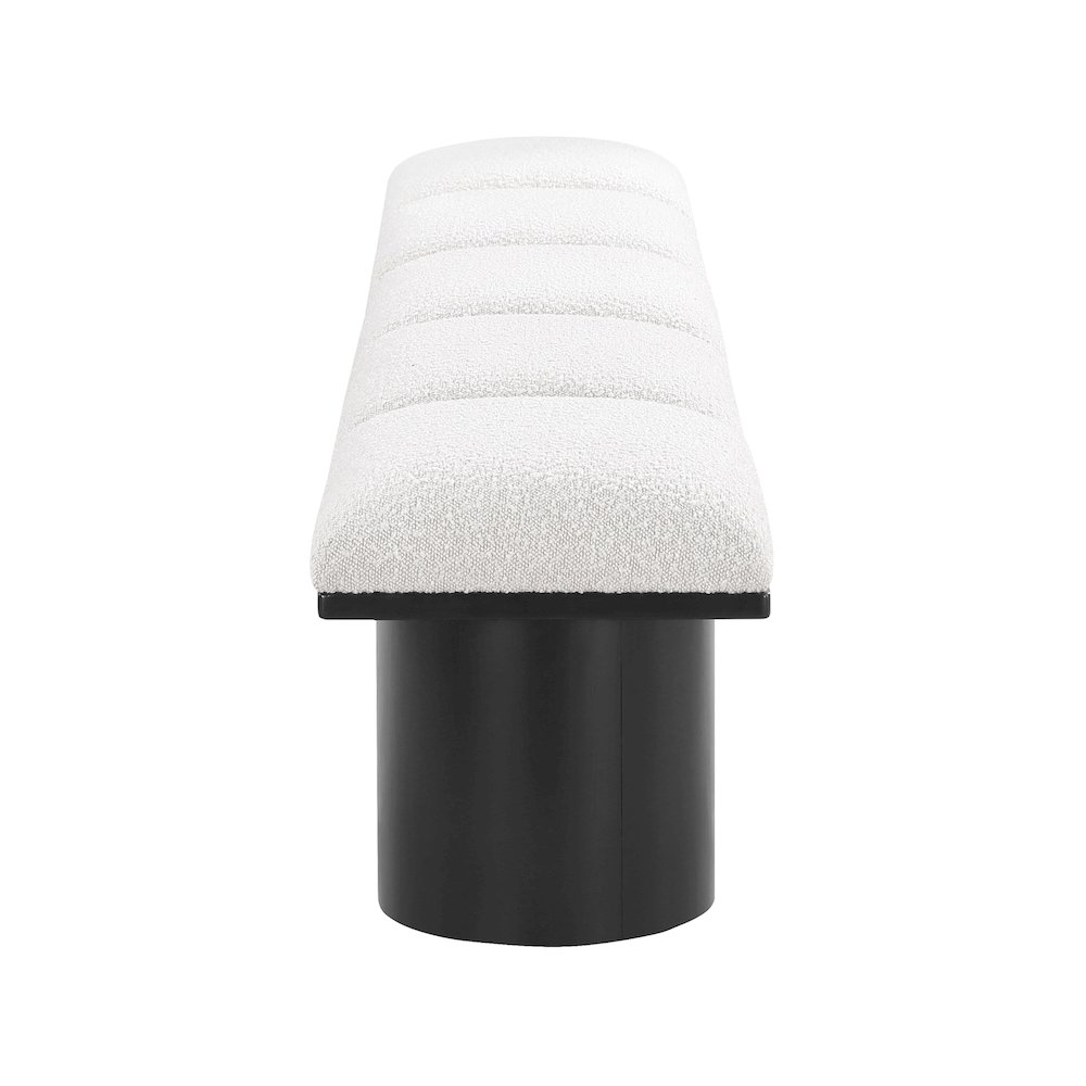 Pavilion Cream Boucle Fabric Bench. Picture 3