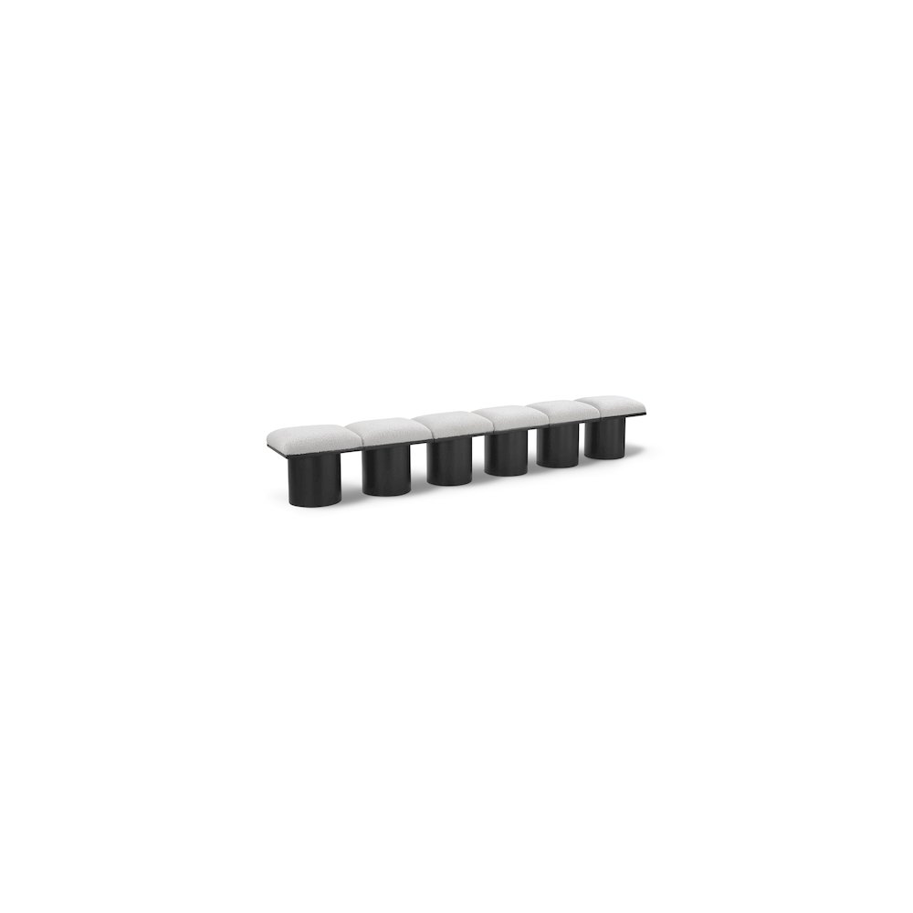 Pavilion Cream Boucle Fabric Bench. Picture 1