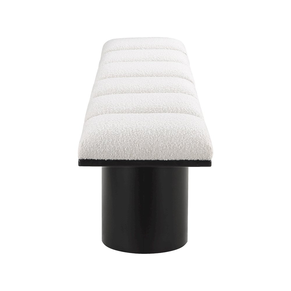 Pavilion Cream Boucle Fabric Bench. Picture 3