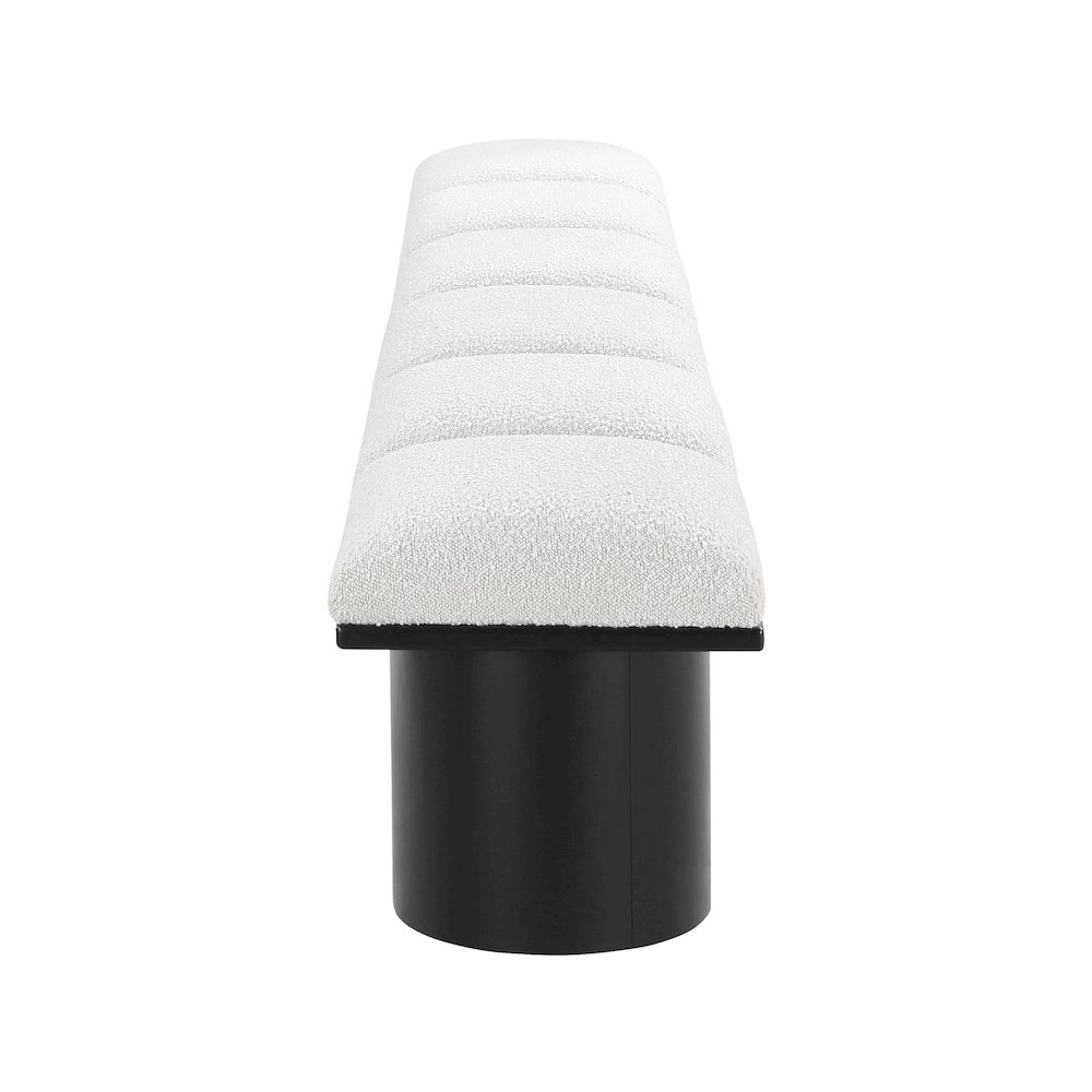 Pavilion Cream Boucle Fabric Bench. Picture 3