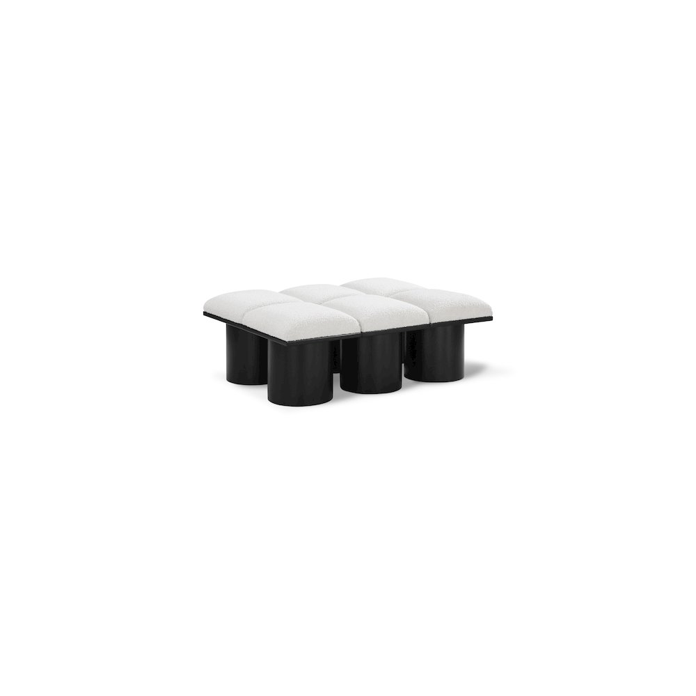 Pavilion Cream Boucle Fabric Bench. Picture 1