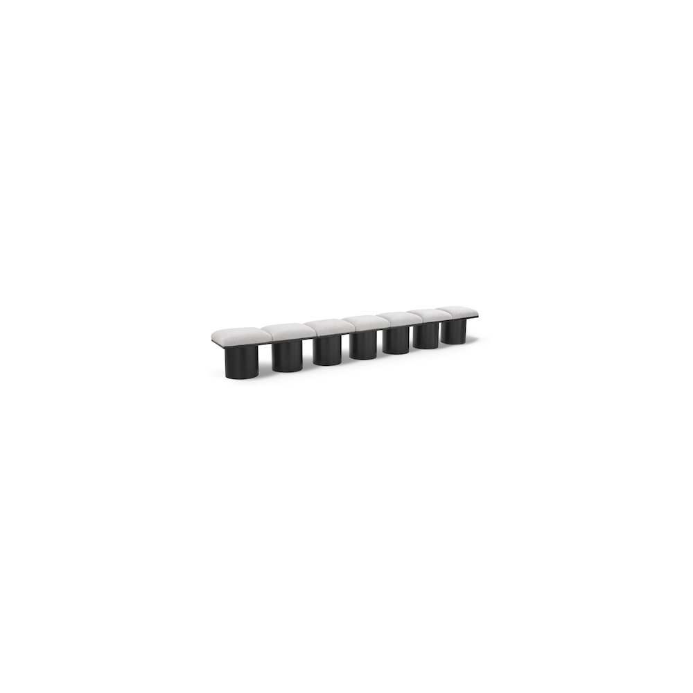 Pavilion Cream Boucle Fabric Bench. Picture 1