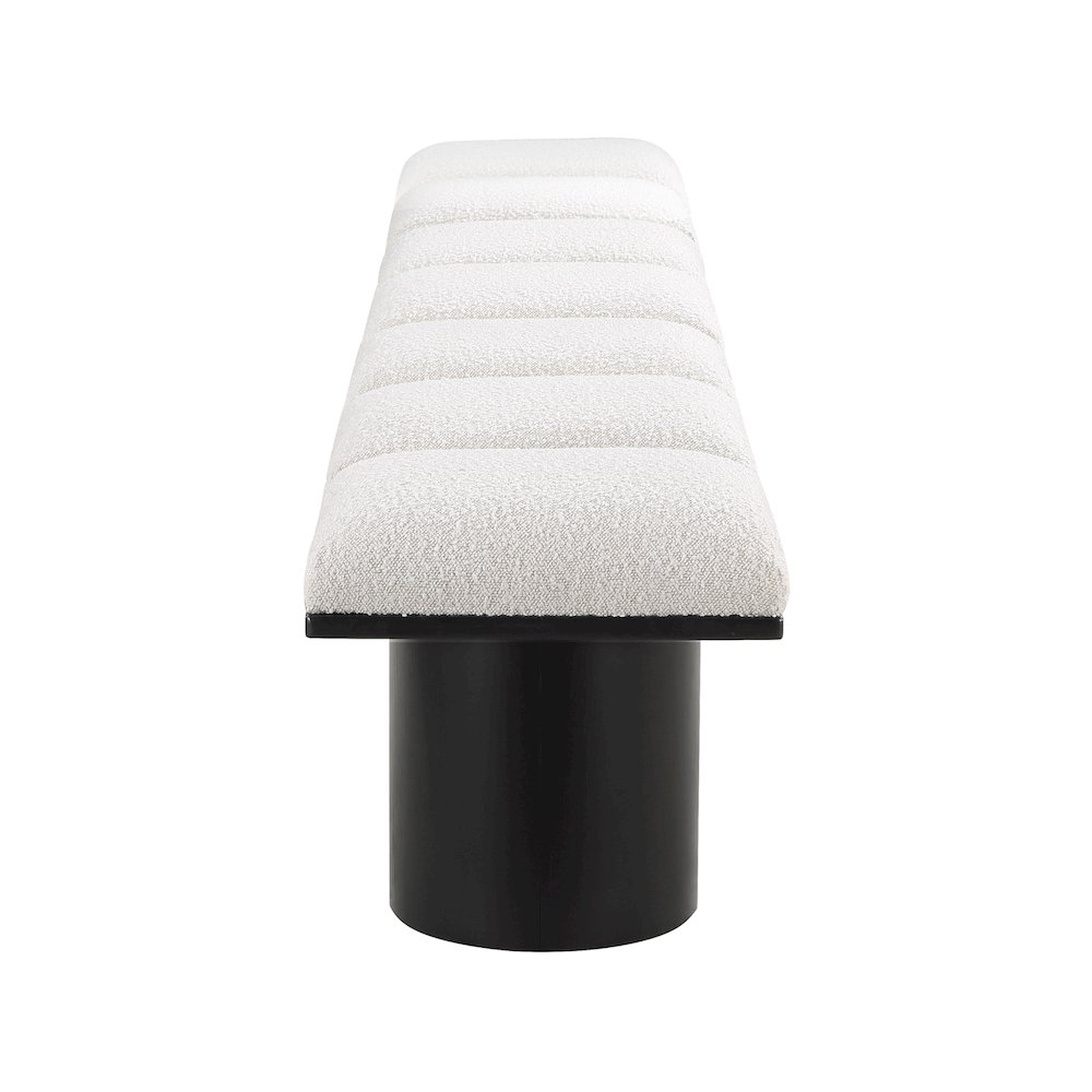 Pavilion Cream Boucle Fabric Bench. Picture 3