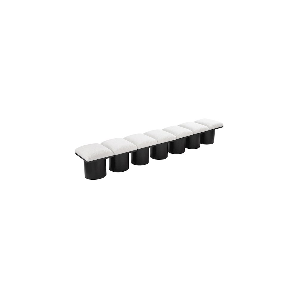 Pavilion Cream Boucle Fabric Bench. Picture 4