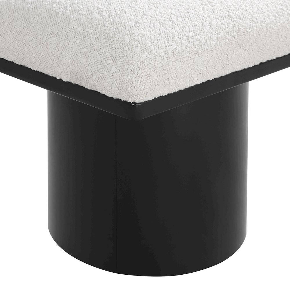 Pavilion Cream Boucle Fabric Bench. Picture 5