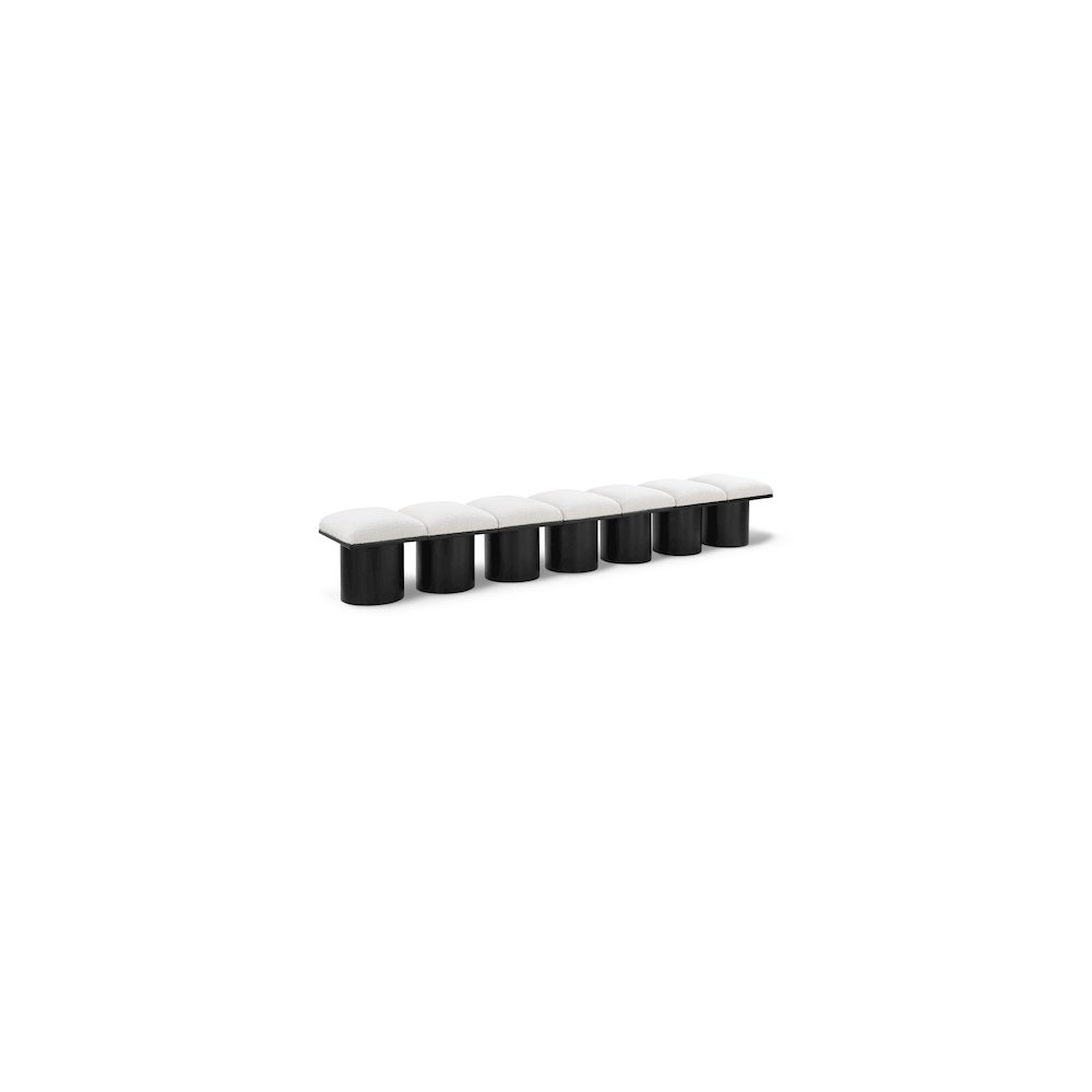 Pavilion Cream Boucle Fabric Bench. Picture 1