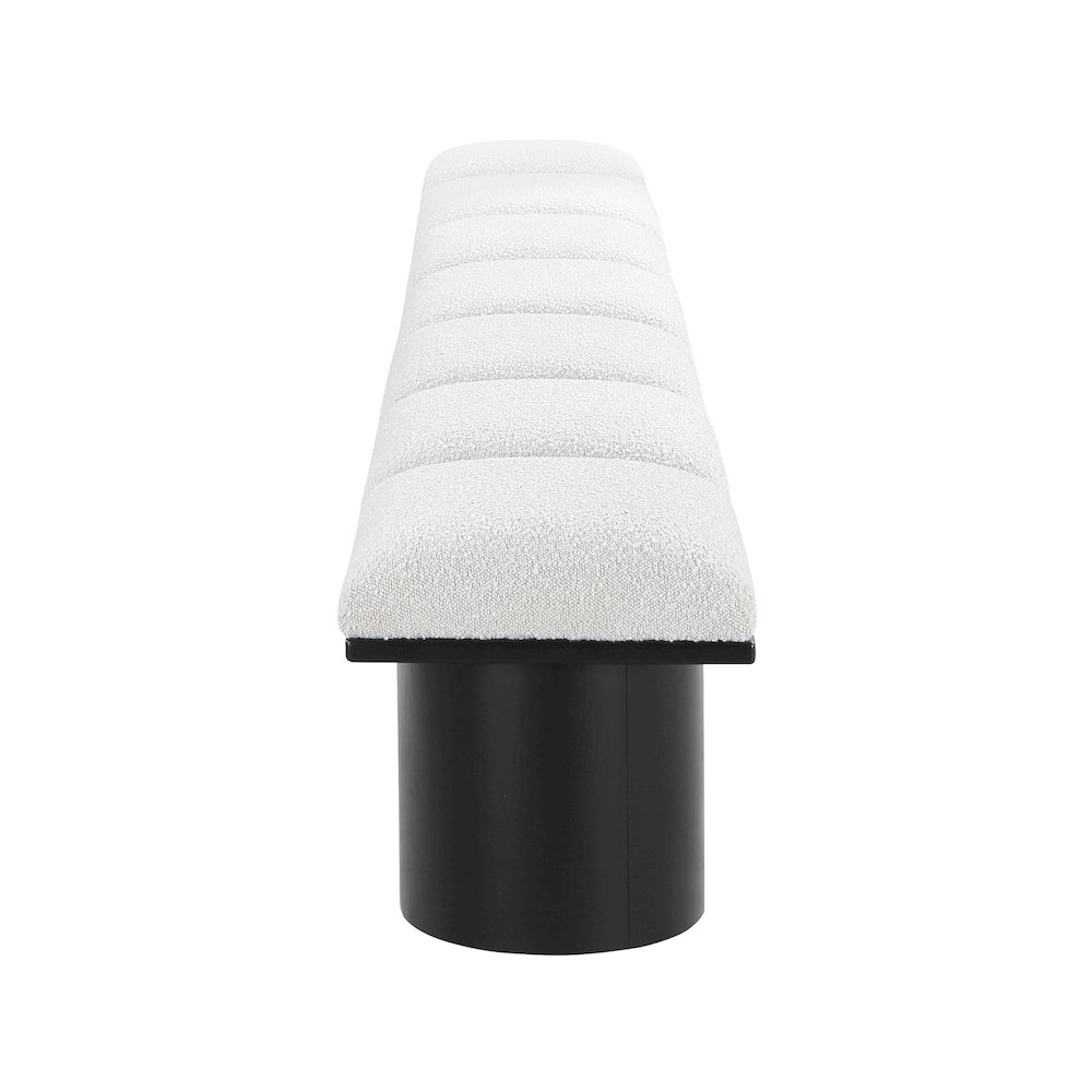 Pavilion Cream Boucle Fabric Bench. Picture 3