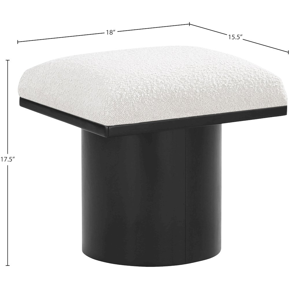 Pavilion Cream Boucle Fabric Bench/Stool. Picture 6
