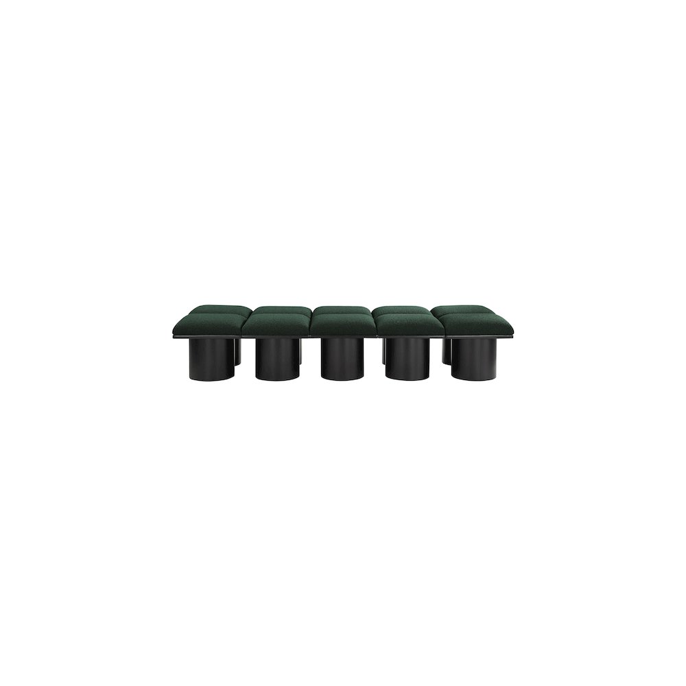 Pavilion Green Boucle Fabric Bench. Picture 2