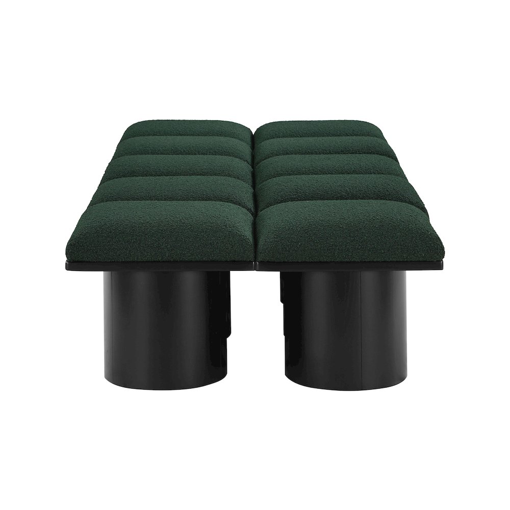 Pavilion Green Boucle Fabric Bench. Picture 3