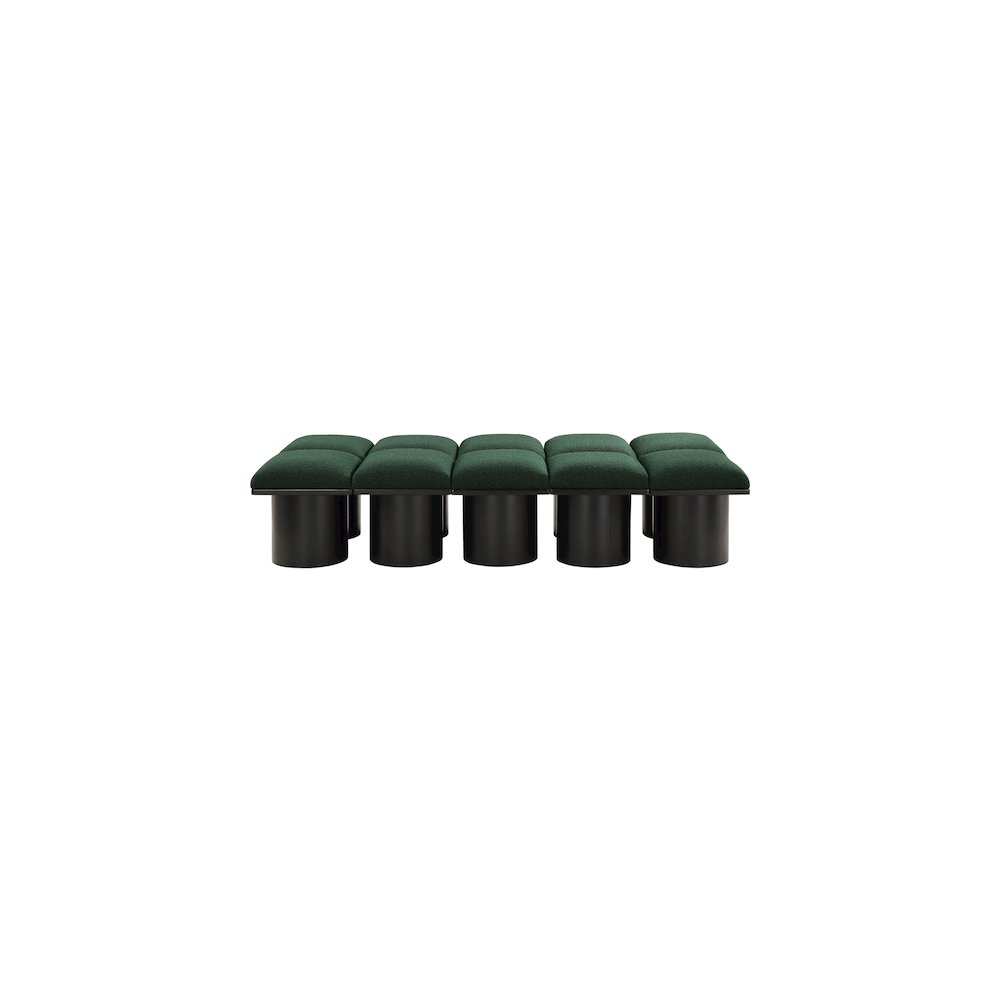 Pavilion Green Boucle Fabric Bench. Picture 2