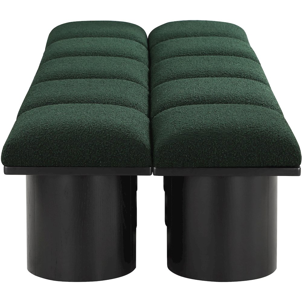 Pavilion Green Boucle Fabric Bench. Picture 3
