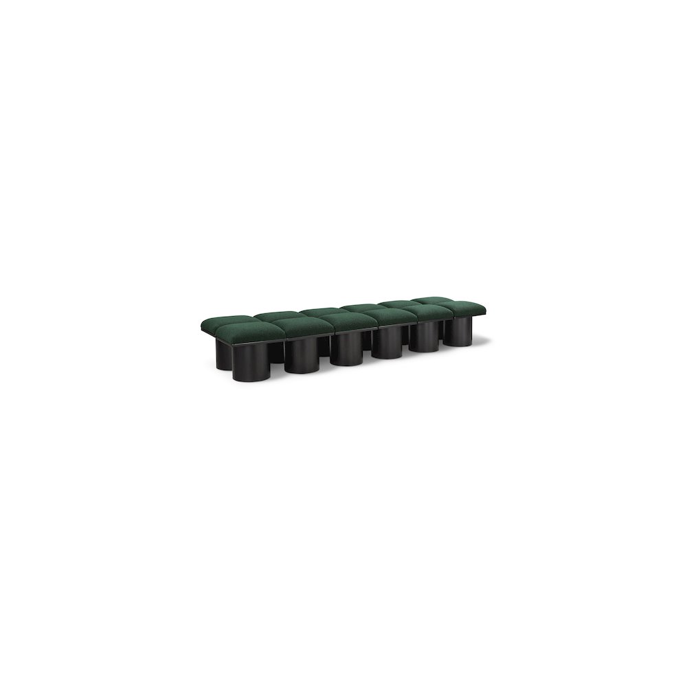 Pavilion Green Boucle Fabric Bench. Picture 1