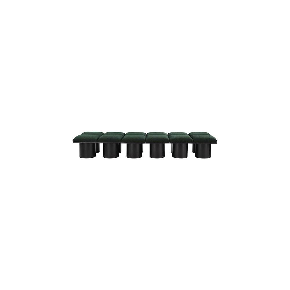 Pavilion Green Boucle Fabric Bench. Picture 2