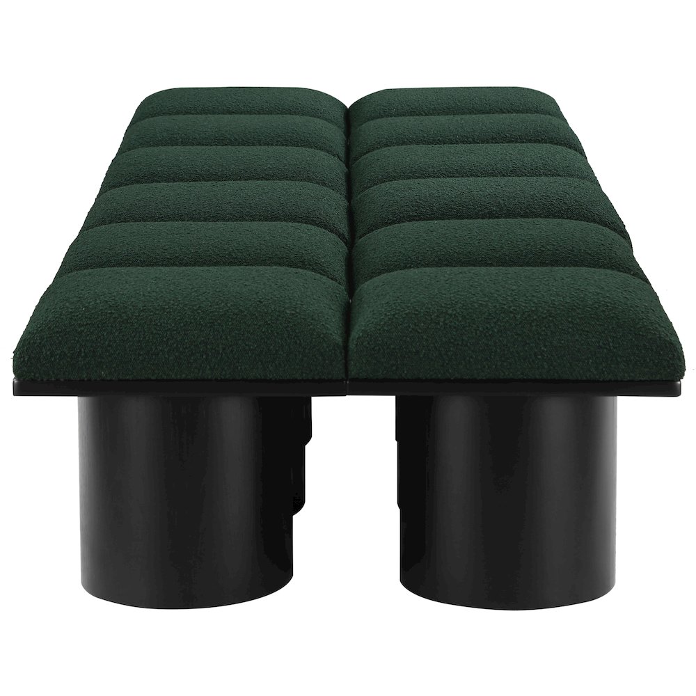Pavilion Green Boucle Fabric Bench. Picture 3