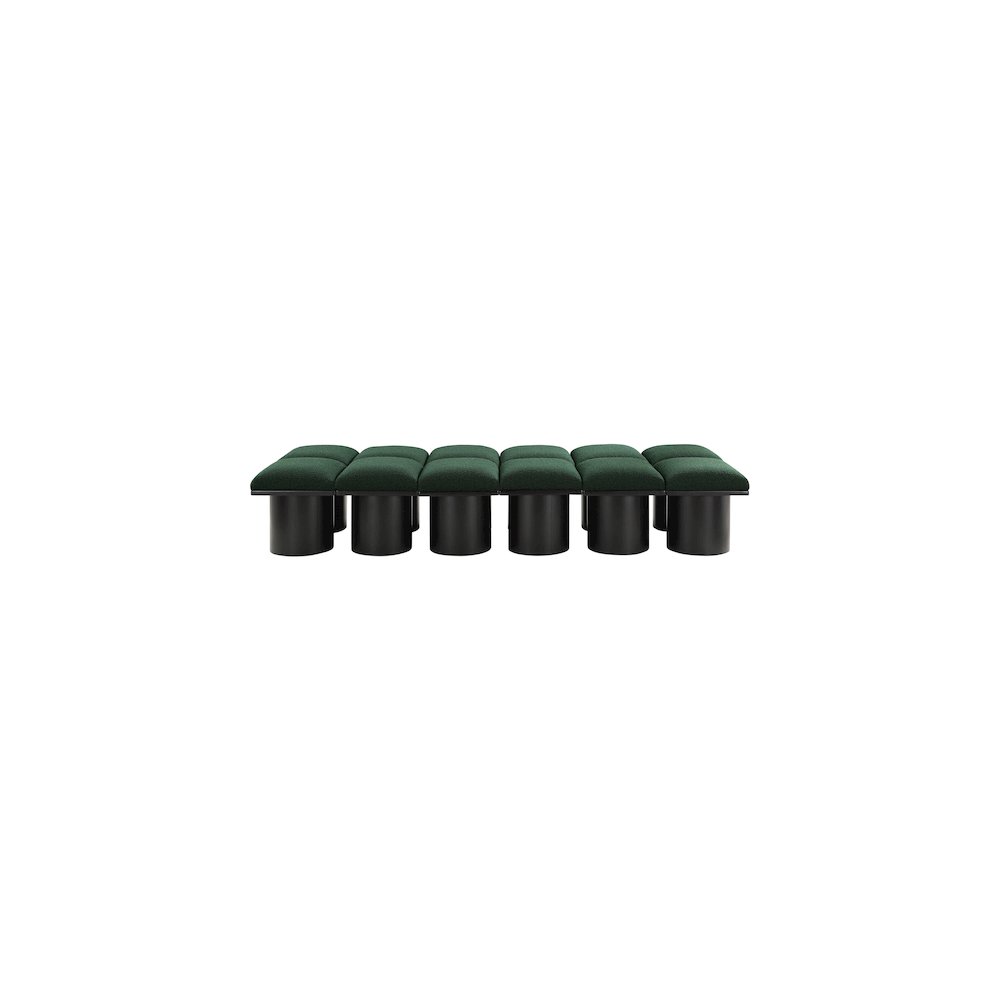 Pavilion Green Boucle Fabric Bench. Picture 2