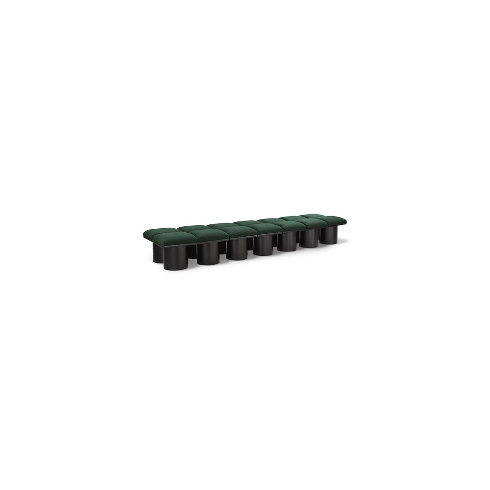 Pavilion Green Boucle Fabric Bench. Picture 1