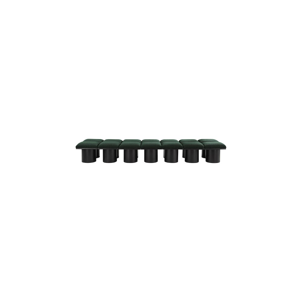 Pavilion Green Boucle Fabric Bench. Picture 2