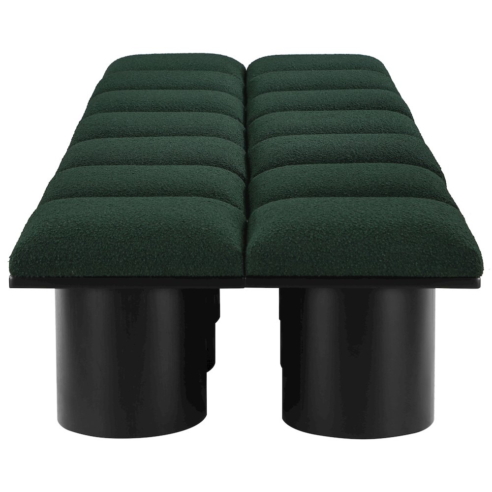 Pavilion Green Boucle Fabric Bench. Picture 3