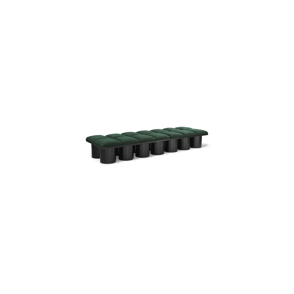 Pavilion Green Boucle Fabric Bench. Picture 1