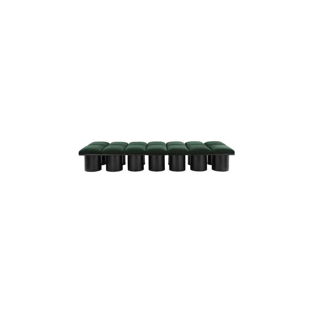 Pavilion Green Boucle Fabric Bench. Picture 2