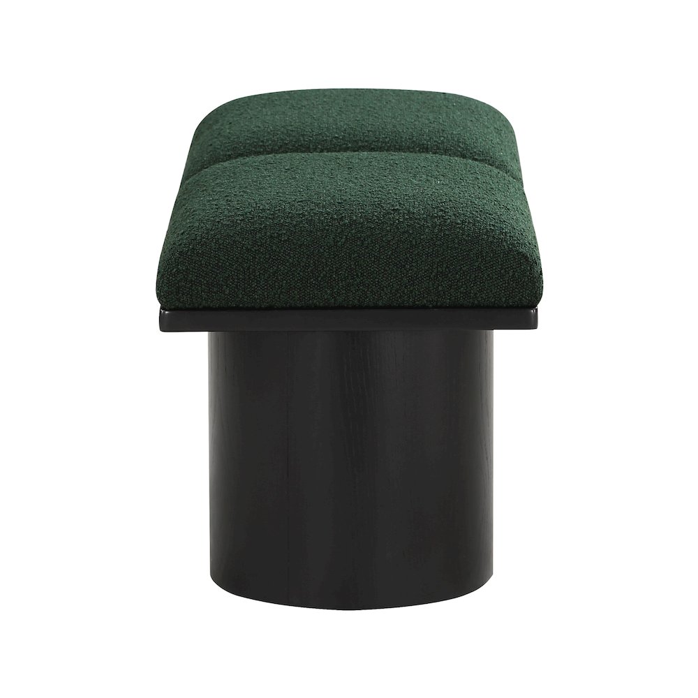 Pavilion Green Boucle Fabric Bench. Picture 3